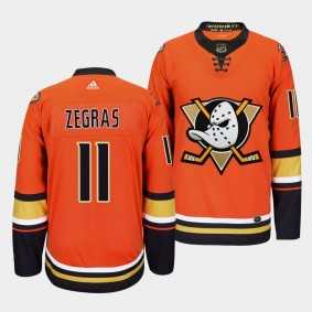 Men%27s Anaheim Ducks #11 Trevor Zegras Orange Adidas Jersey Dzhi